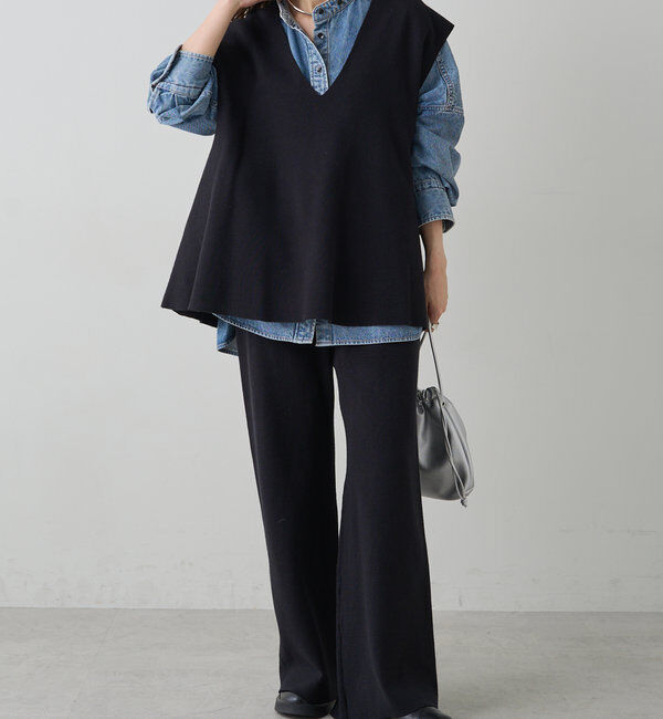  「ミラノリブニットベスト」|ニット・セーター|