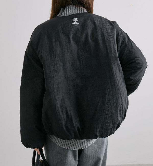  「【リバーシブル】リサイクルダウンノーカラージャケット」|ダウン|