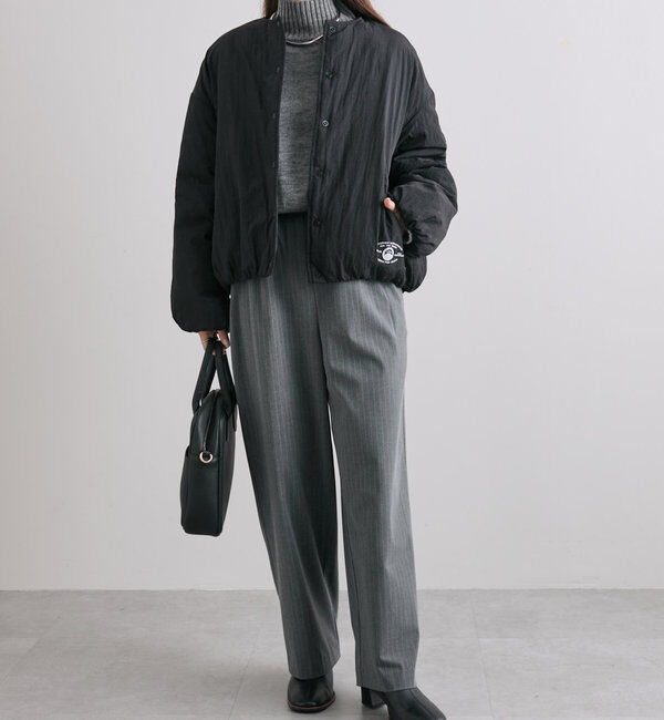  「【リバーシブル】リサイクルダウンノーカラージャケット」|ダウン|