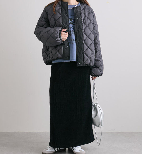  「【リバーシブル】リサイクルダウンノーカラージャケット」|ダウン|