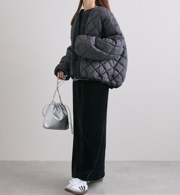  「【リバーシブル】リサイクルダウンノーカラージャケット」|ダウン|