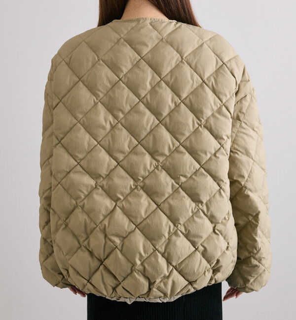  「【リバーシブル】リサイクルダウンノーカラージャケット」|ダウン|