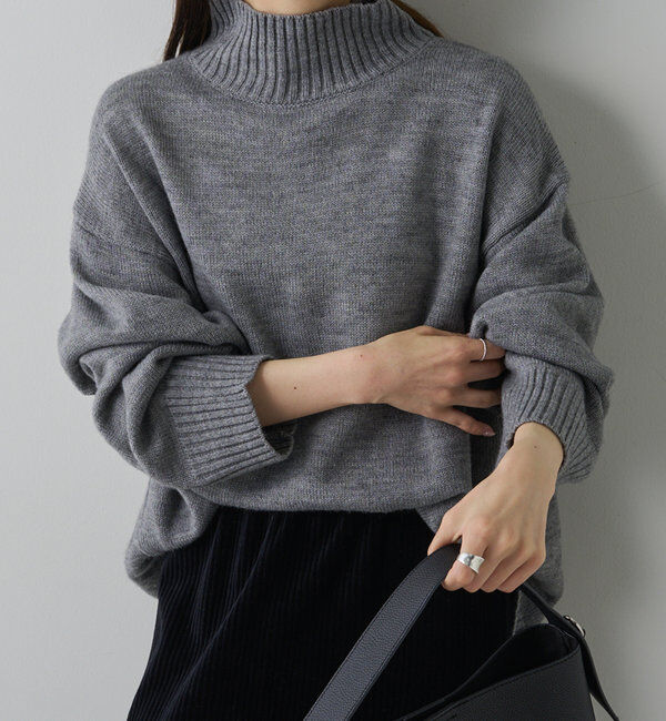  「【手洗いOK】ハンドウォッシャブルハイネックニット」|ニット・セーター|