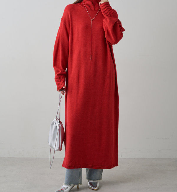  「【手洗いOK】ハンドウォッシャブルニットワンピース」|ワンピース|