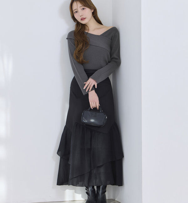  「【美シルエット】イレヘムロングスカート」|スカート|