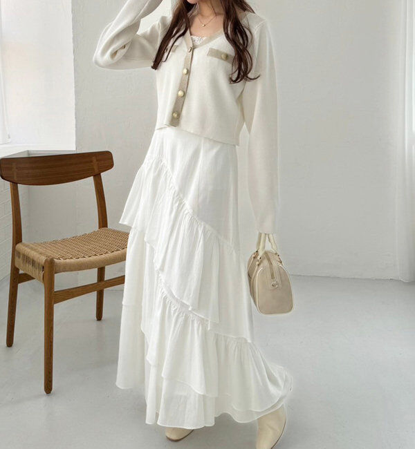  「配色ラメニットカーディガン」|ニット・セーター|