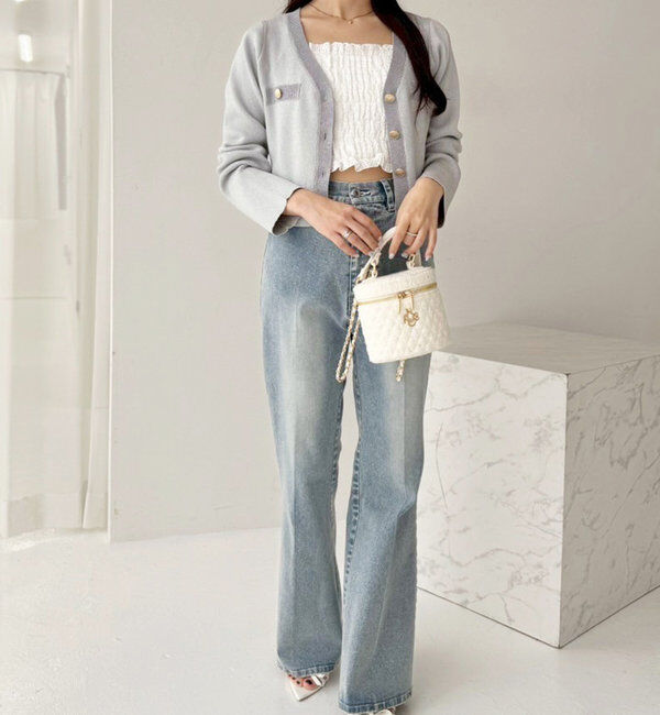  「配色ラメニットカーディガン」|ニット・セーター|