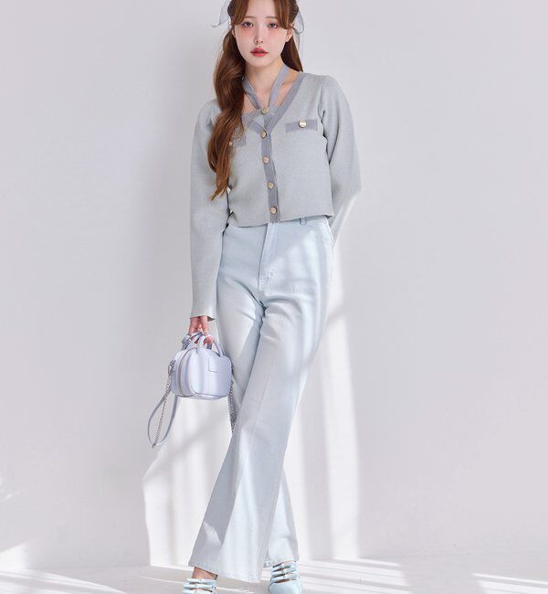  「配色ラメニットカーディガン」|ニット・セーター|