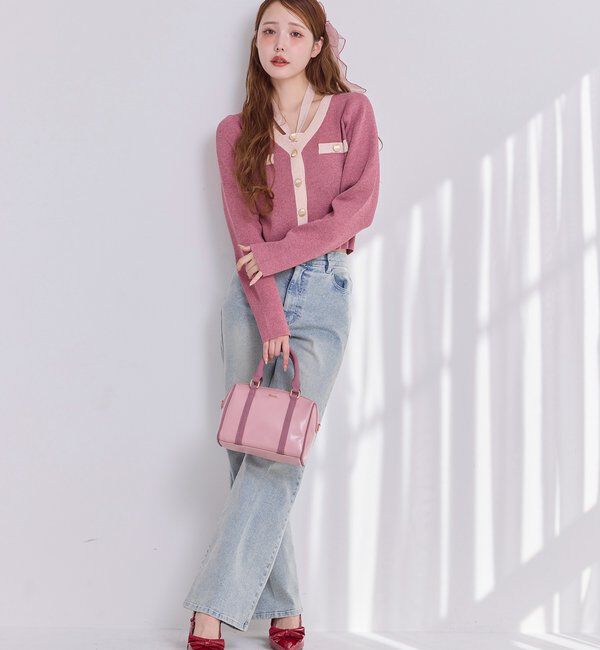  「配色ラメニットカーディガン」|ニット・セーター|