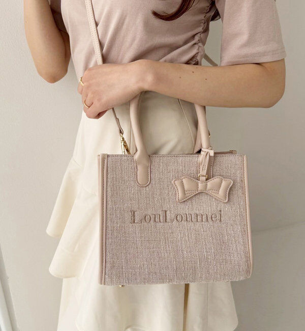  「【LouLoumei】ミニトートバッグ」|ショルダー・メッセンジャー|ベージュ