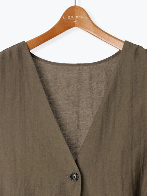 Lugnoncure「ベルト付き麻調ジレ」|ダウンベスト・ベスト|