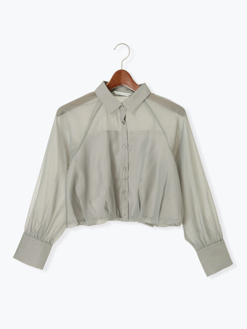 Te chichi TERRASSE「バルーンヘムクロップドシャツ」|シャツ・ブラウス|