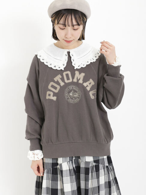 Samansa Mos2「飛び裏毛アップリケロゴスウェット」|Tシャツ・カットソー|