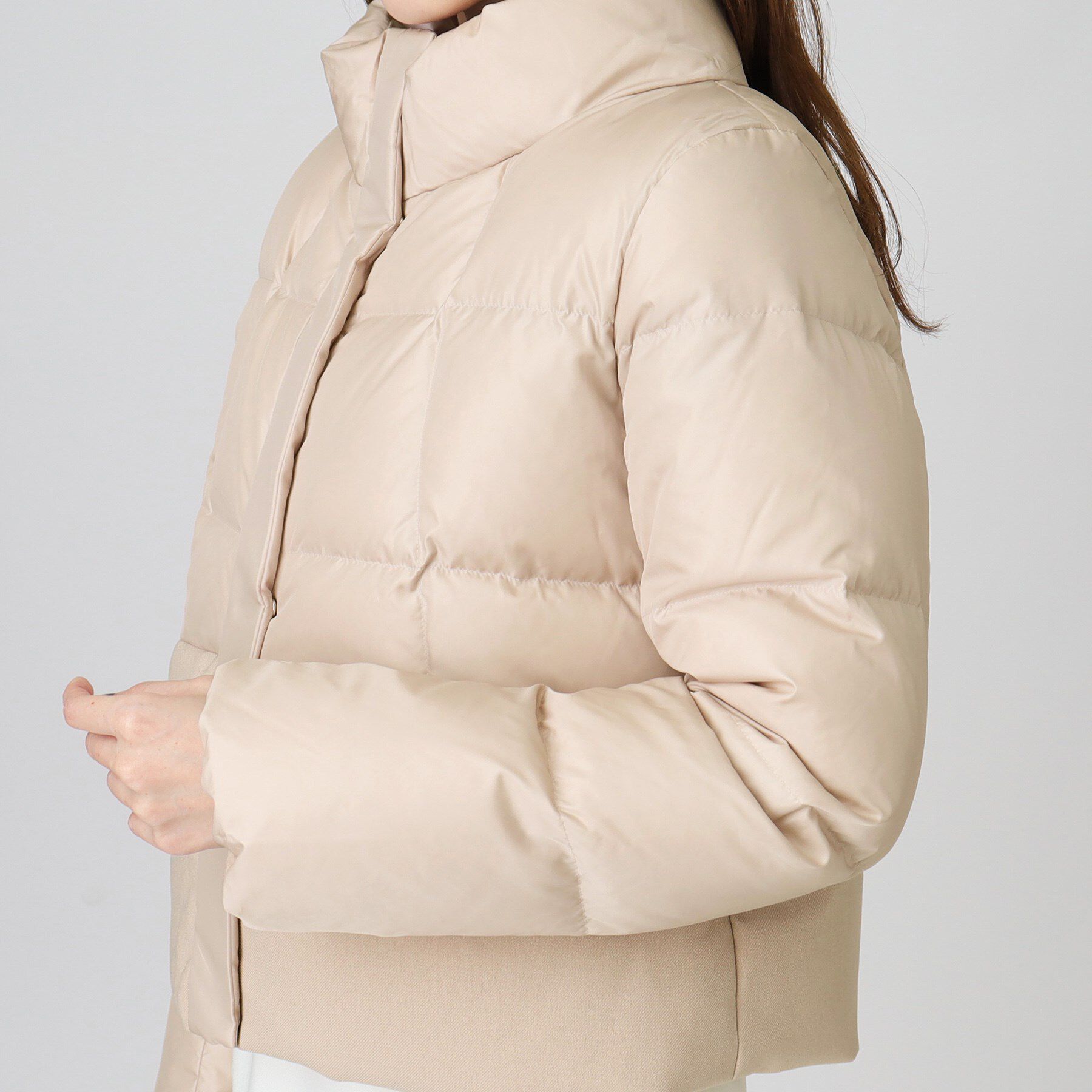 COUP DE CHANCE「【リサイクルダウン】異素材使いショート丈ダウン」|ダウン|