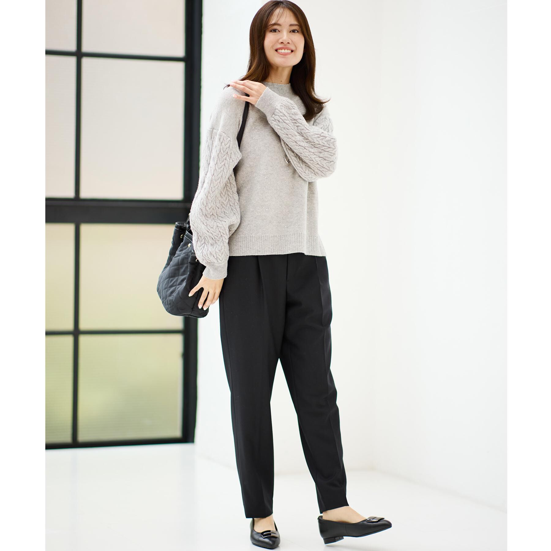 Reflect「【一枚で着映え◎／ゆったりシルエット】ラメ&times;スパンコールウール混ニット」|ニット・セーター|