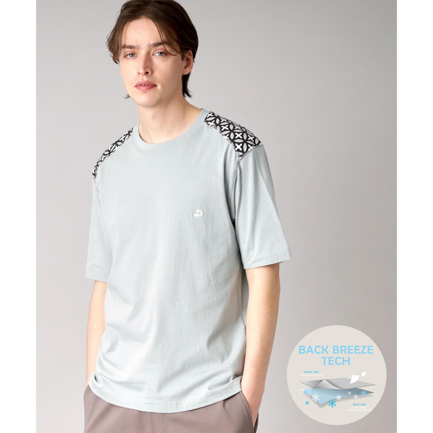 DRESSTERIOR「【接触冷感/UVカット】BACK BREEZE TECH ハーフスリーブTシャツ」|Tシャツ・カットソー|ミントグリーン(02