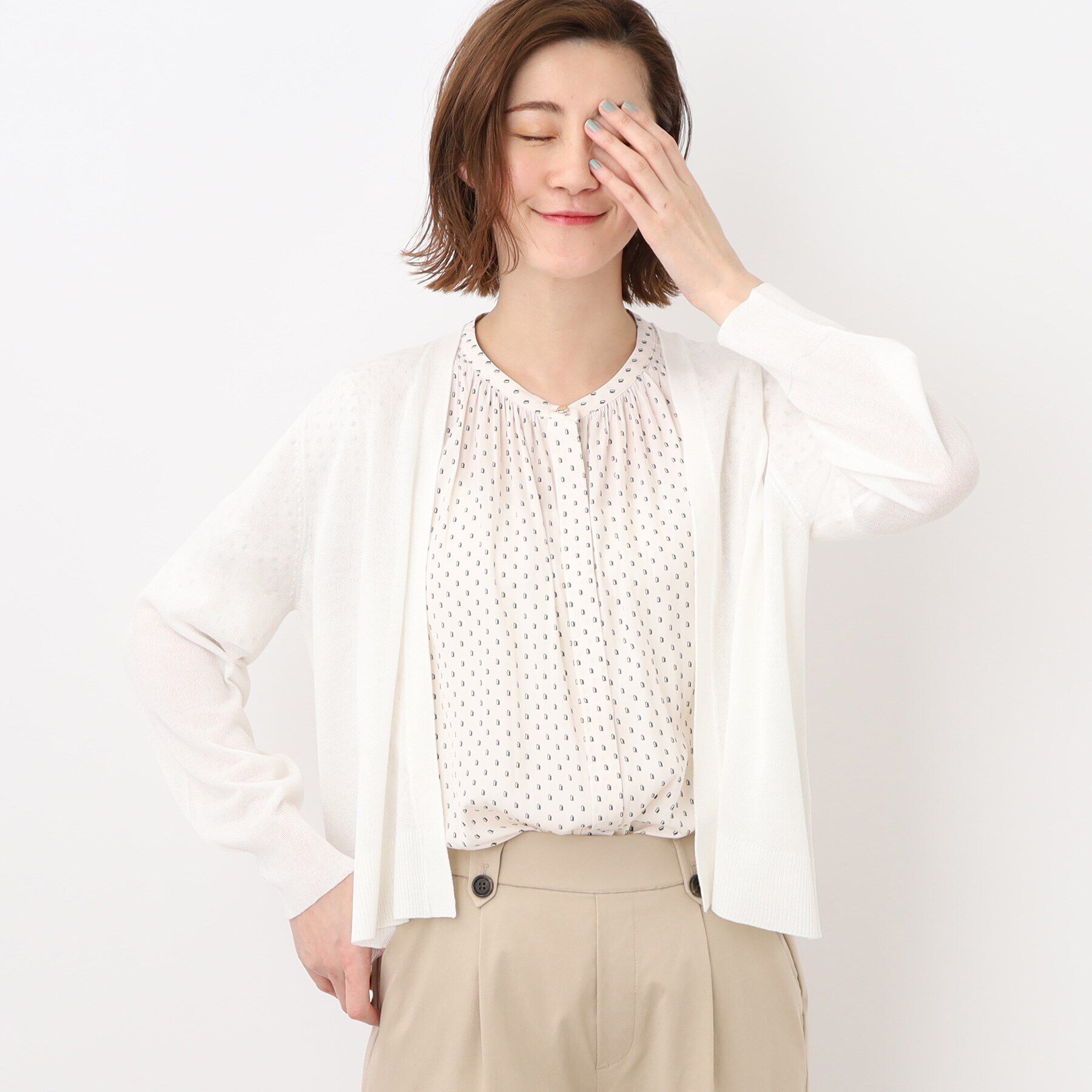 grove「洗える！華やか！便利でベストなスパークショートカーディガン！」|カーディガン|