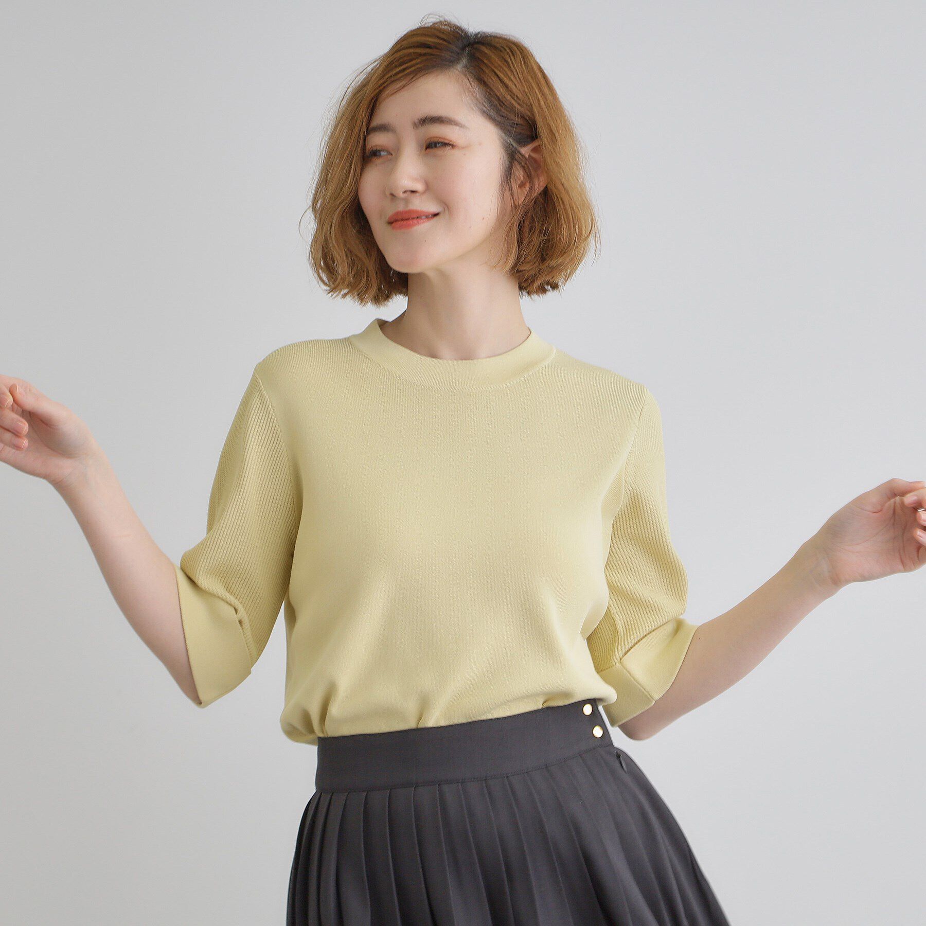 grove「【ひんやり多機能】やわらかドライタッチワイドスリーブプルオーバー」|ニット・セーター|