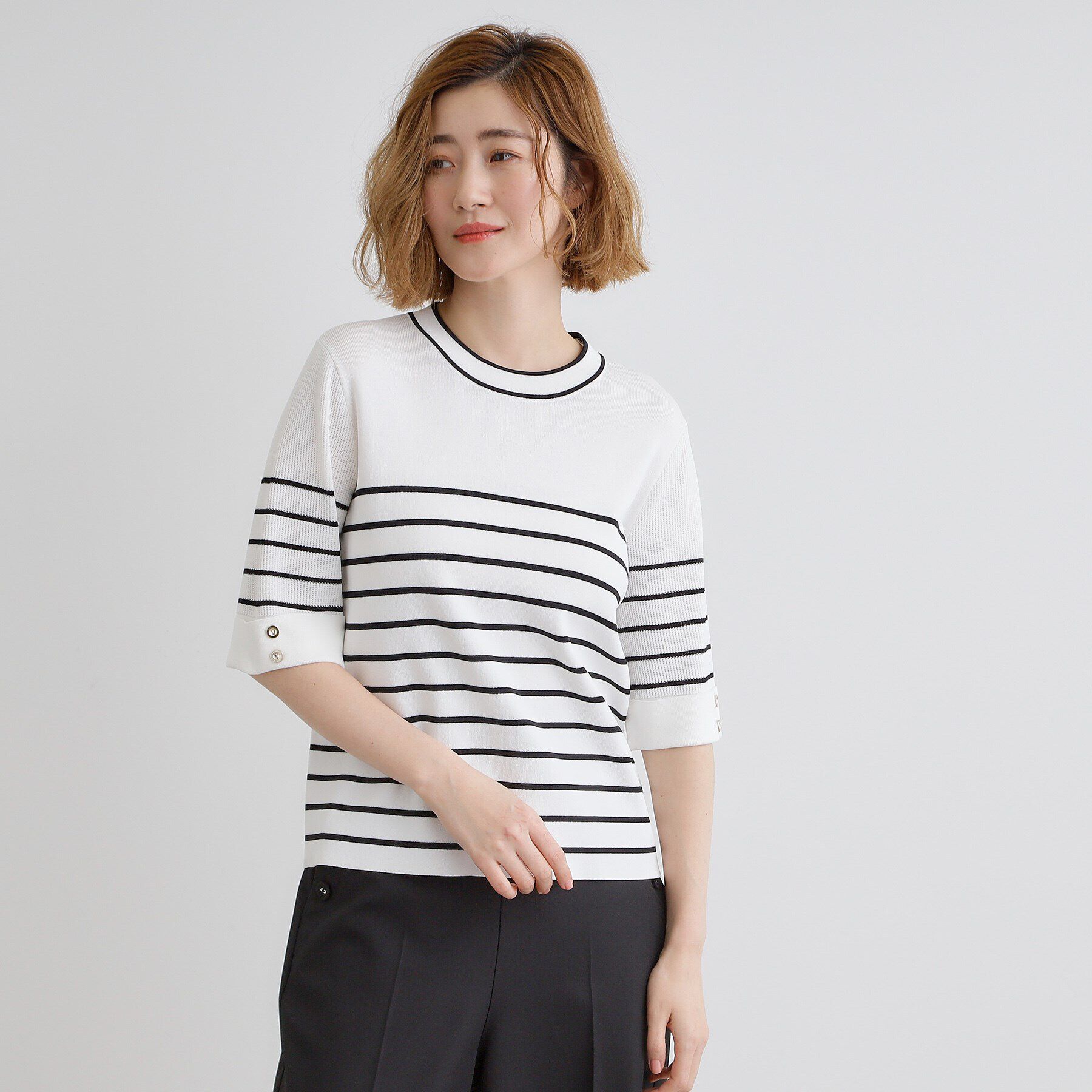 grove「【ひんやり多機能】やわらかドライタッチワイドスリーブプルオーバー」|ニット・セーター|