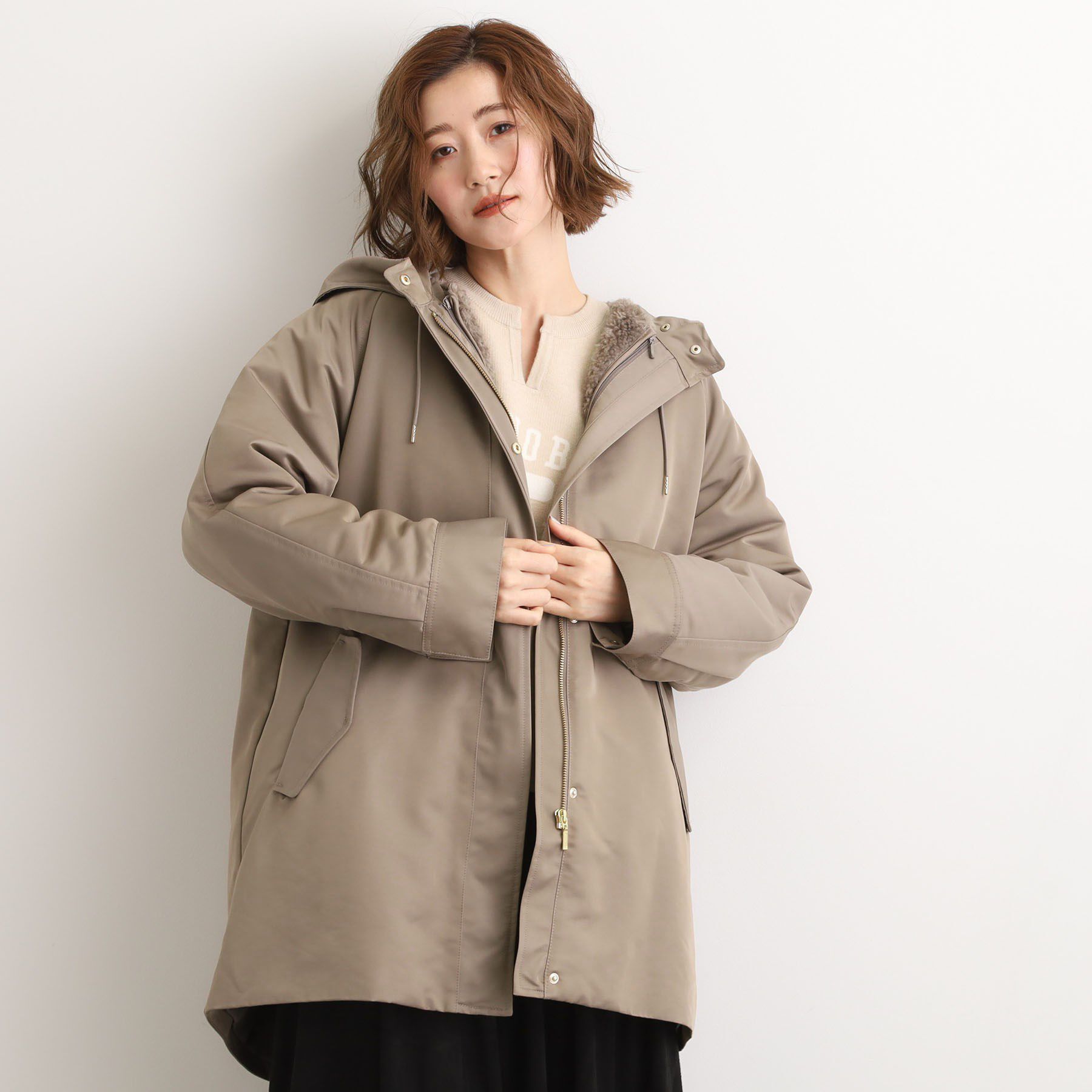 名品アウター/3WAY・はっ水】ボアライナー付きモッズコート（grove