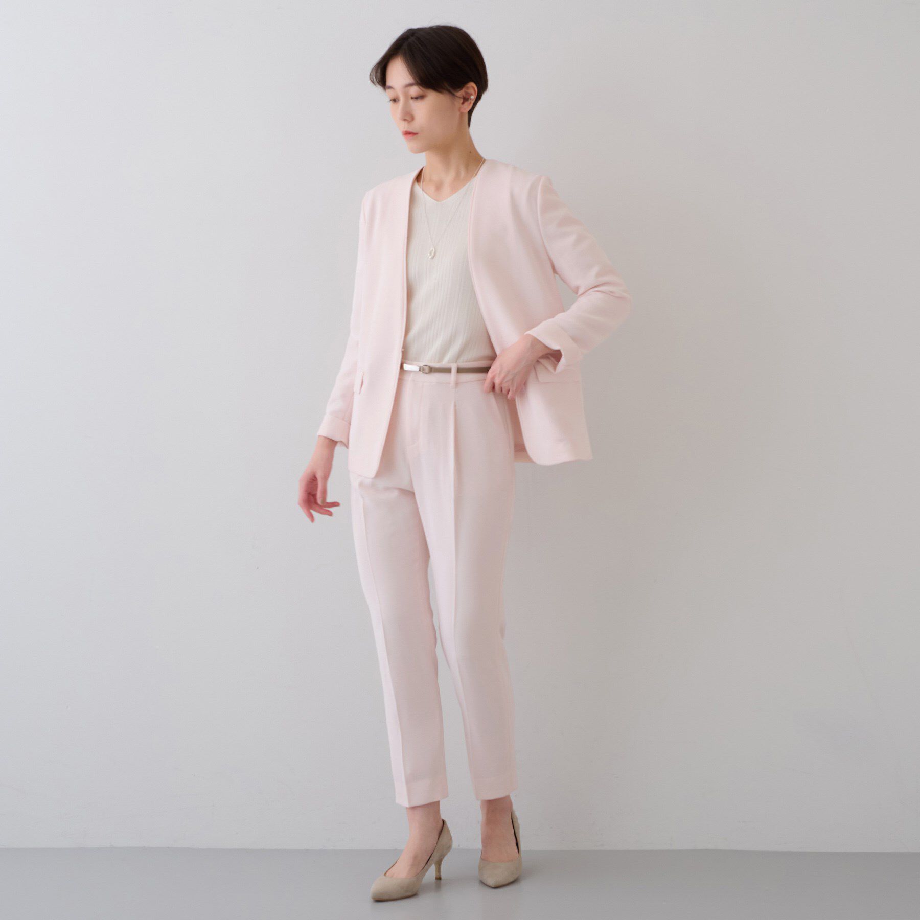 INDIVI「【着る日傘/遮熱/UVケア】タックテーパードパンツ」|スーツ|