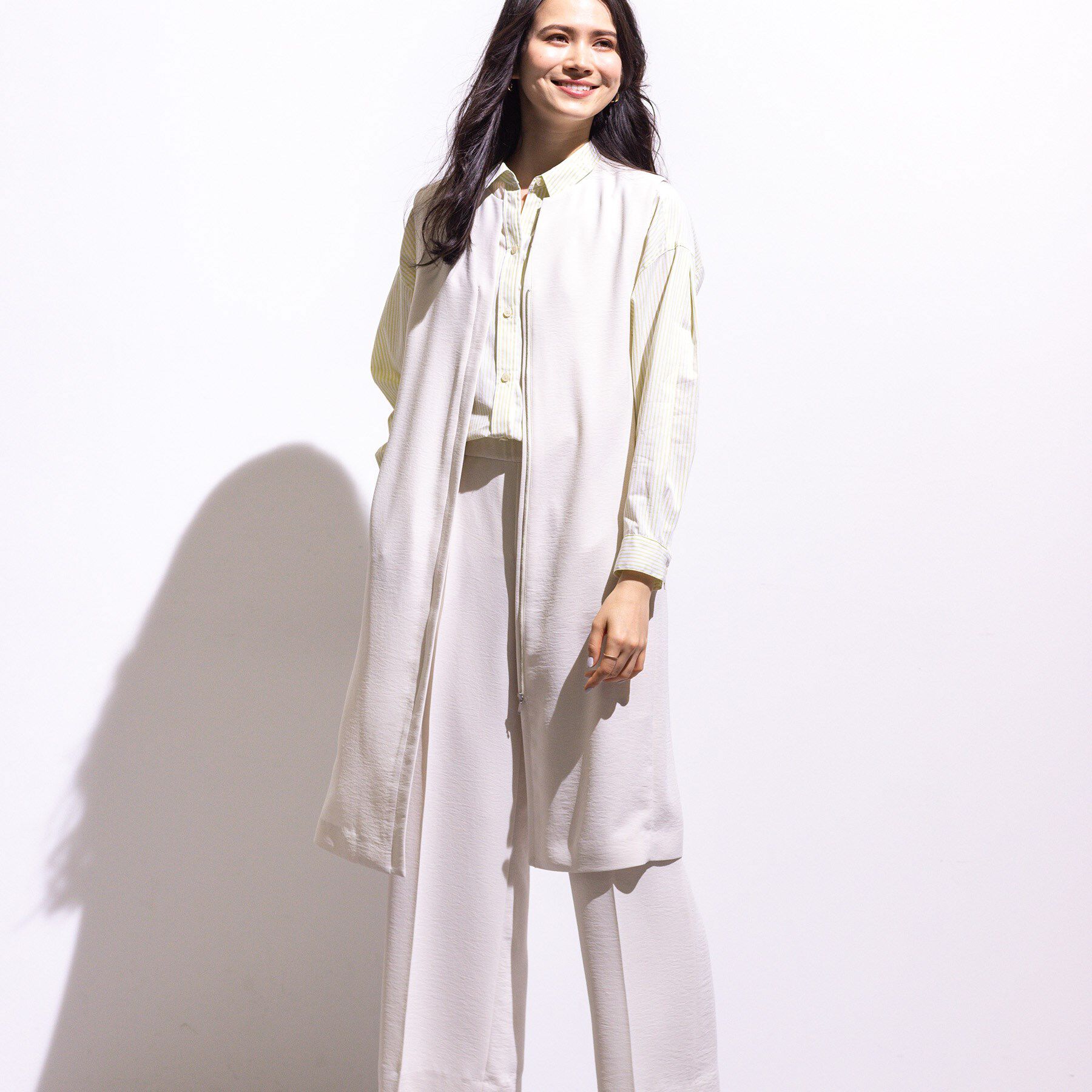 INDIVI「【着る日傘/遮熱/UVケア】ロングジレジャケット」|ベスト・ジレ|