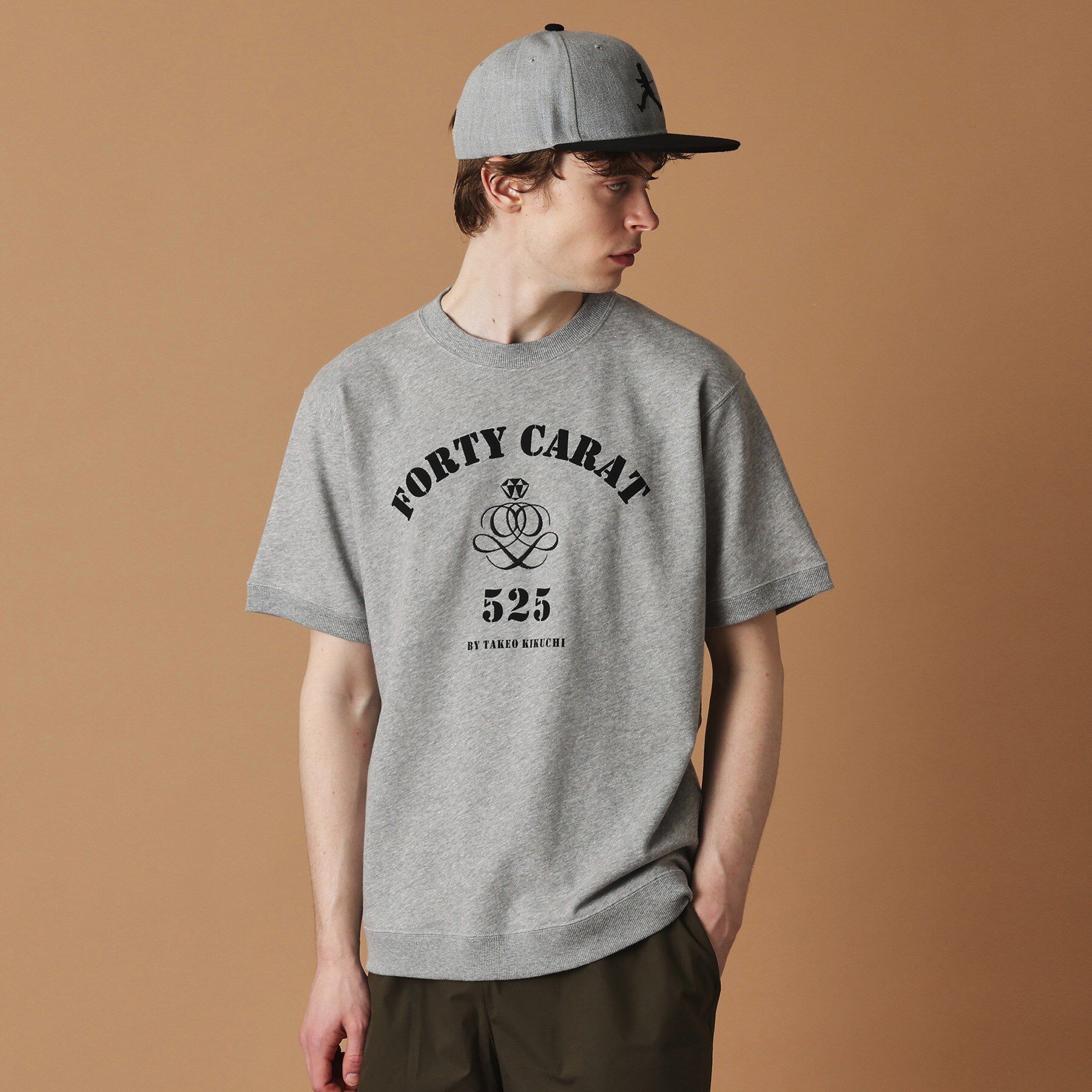 40CARATS&525「FORTY CARAT裏毛半袖Tシャツ」|Tシャツ・カットソー|チャコールグレー(0