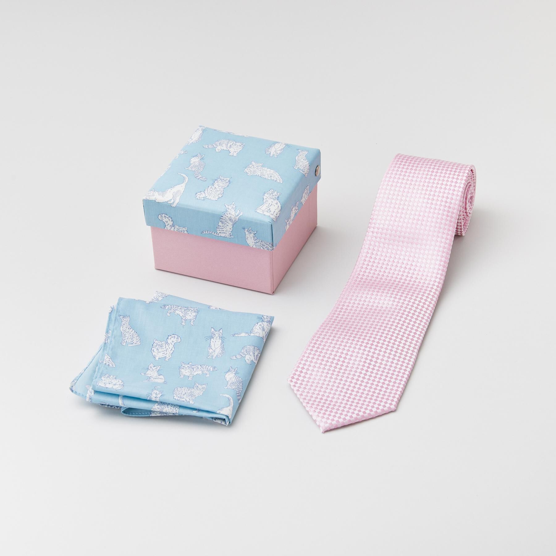 TAKEO KIKUCHI「【BOXセット】ベーシックネクタイ＆リバティハンカチ 特製ギフトセット」|ネクタイ・蝶ネクタイ|ピンク(072)