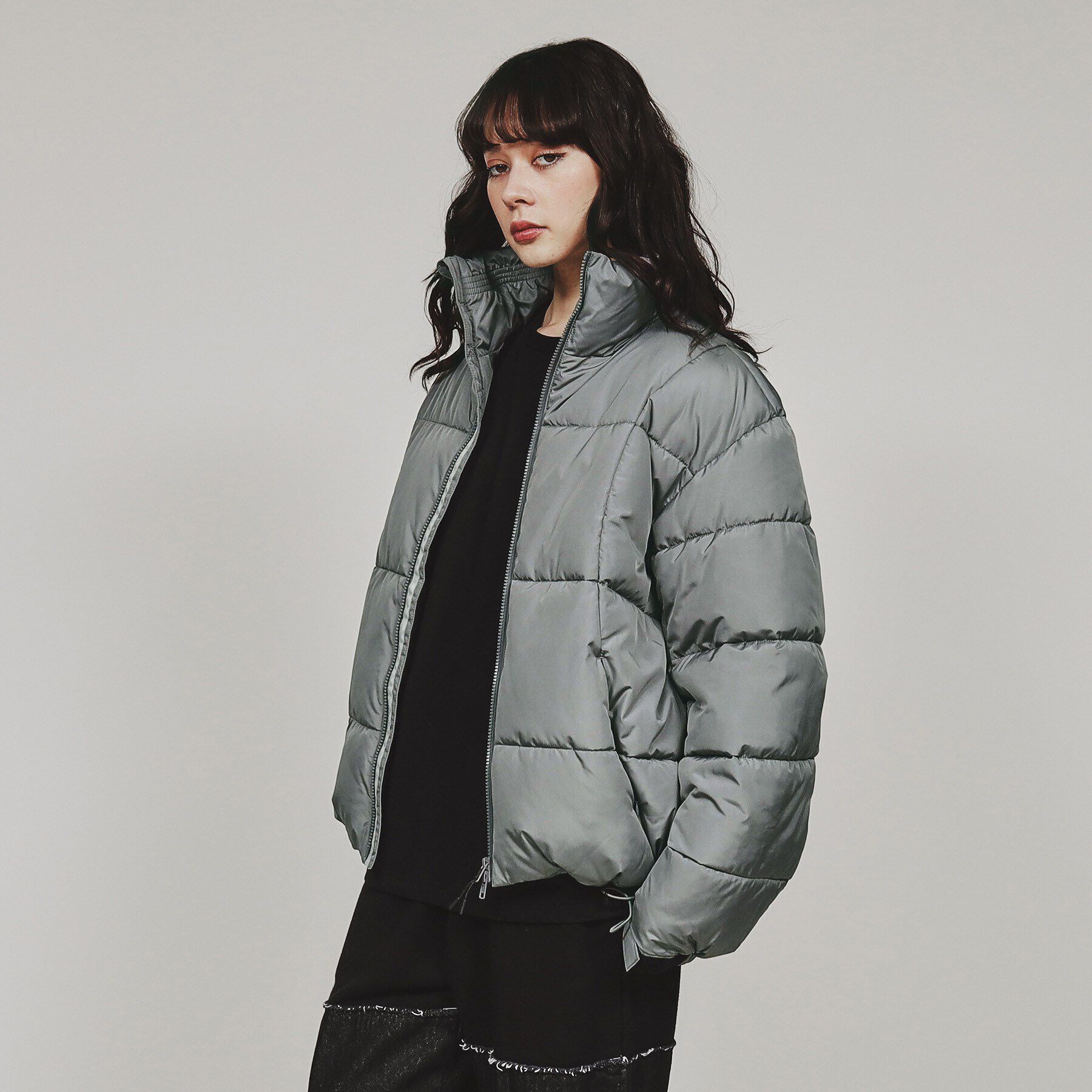 tk.TAKEO KIKUCHI「【機能性中綿】FLARE BALL（R）パテッドブルゾン」|ブルゾン・スタジャン|ﾁｬｺｰﾙｸﾞﾚｰ(013)