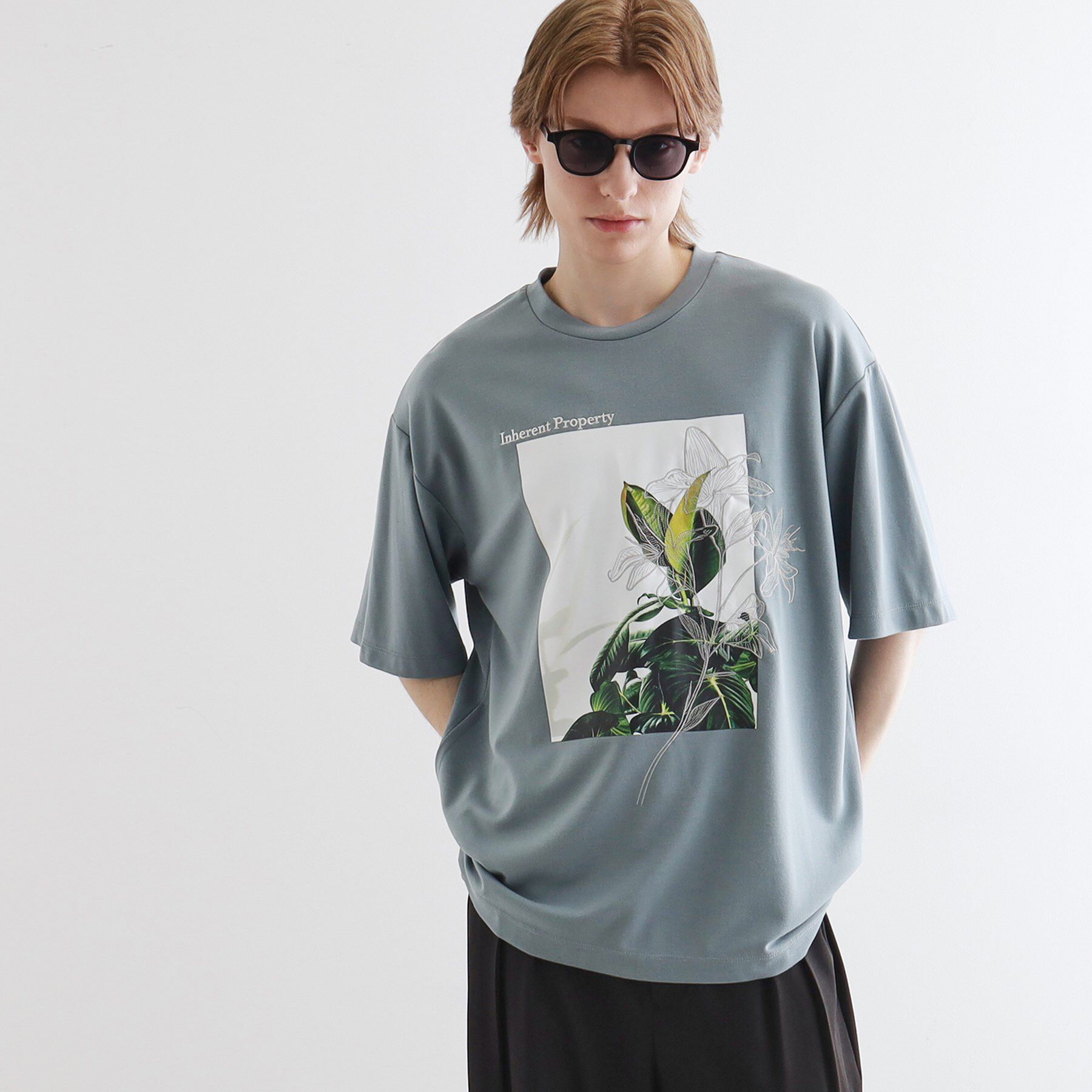 tk.TAKEO KIKUCHI「フラワープリントTシャツ」|Tシャツ・カットソー|ライトグリーン(02