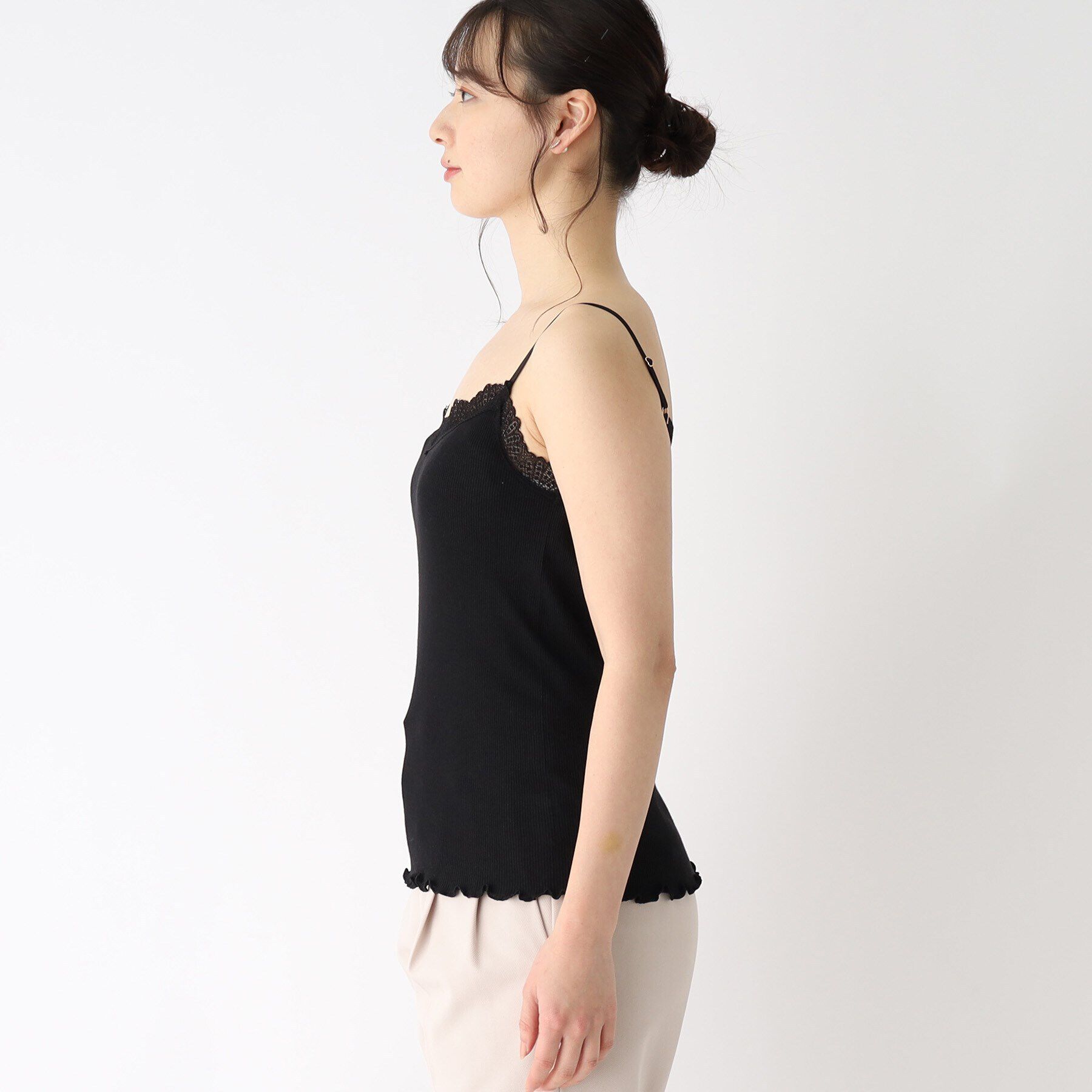 index「丸胴編み レースキャミソール」|キャミソール|