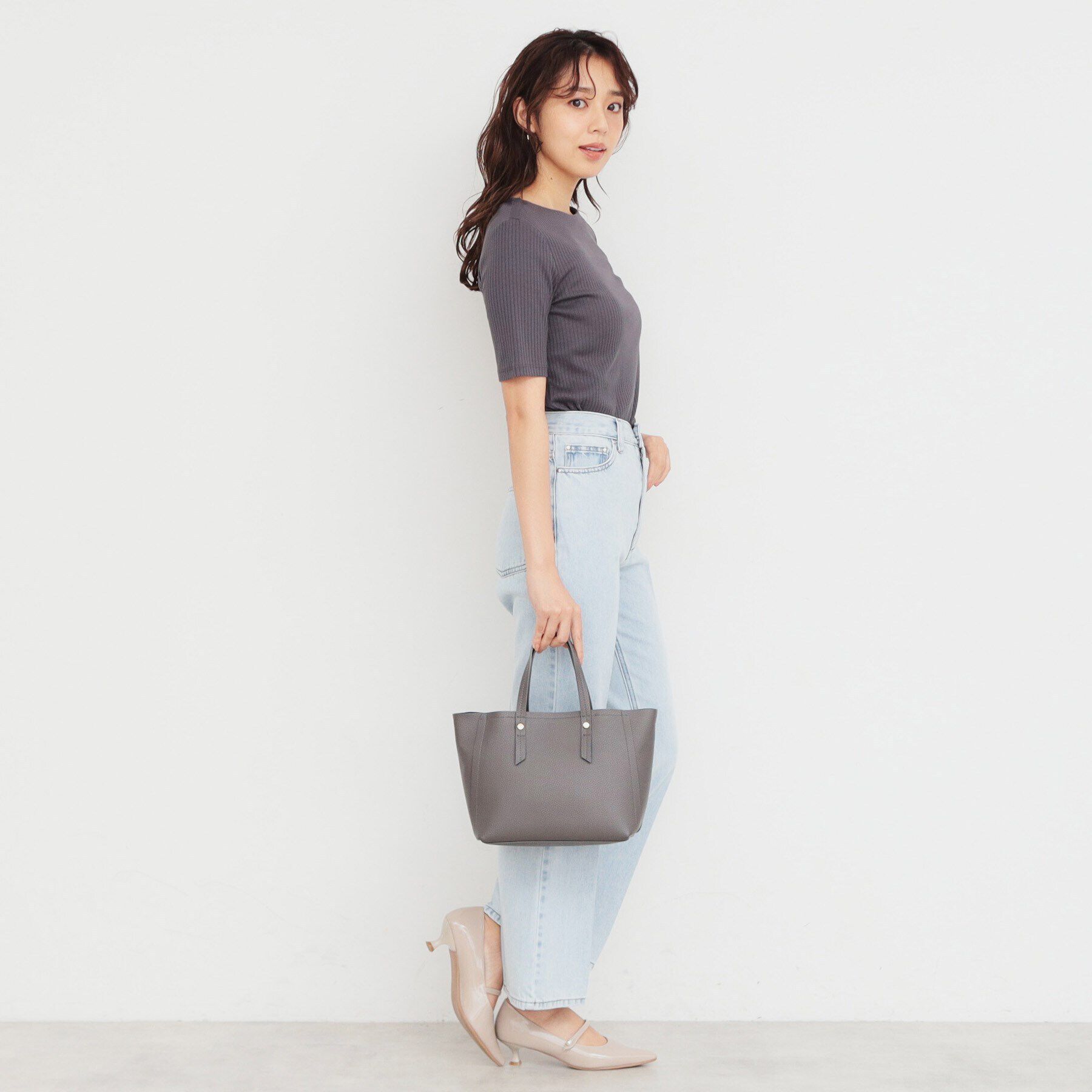 index「【2WAY】フェイクレザーミドルトートバッグ」|トートバッグ|