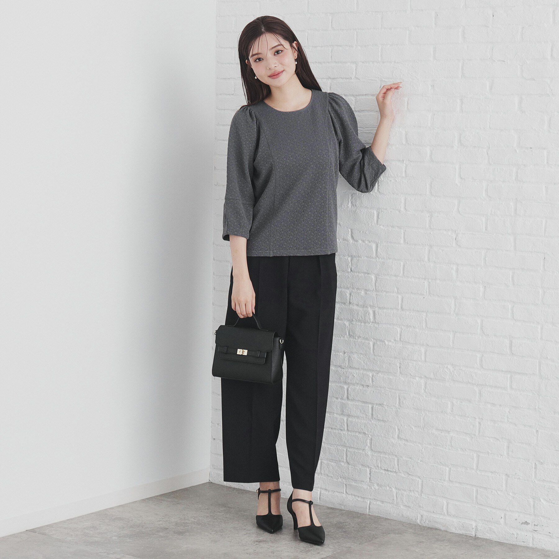 index「《5color/S-LLsiza》カットジャカードパフスリーブトップス【洗濯機洗い可】」|Tシャツ・カットソー|