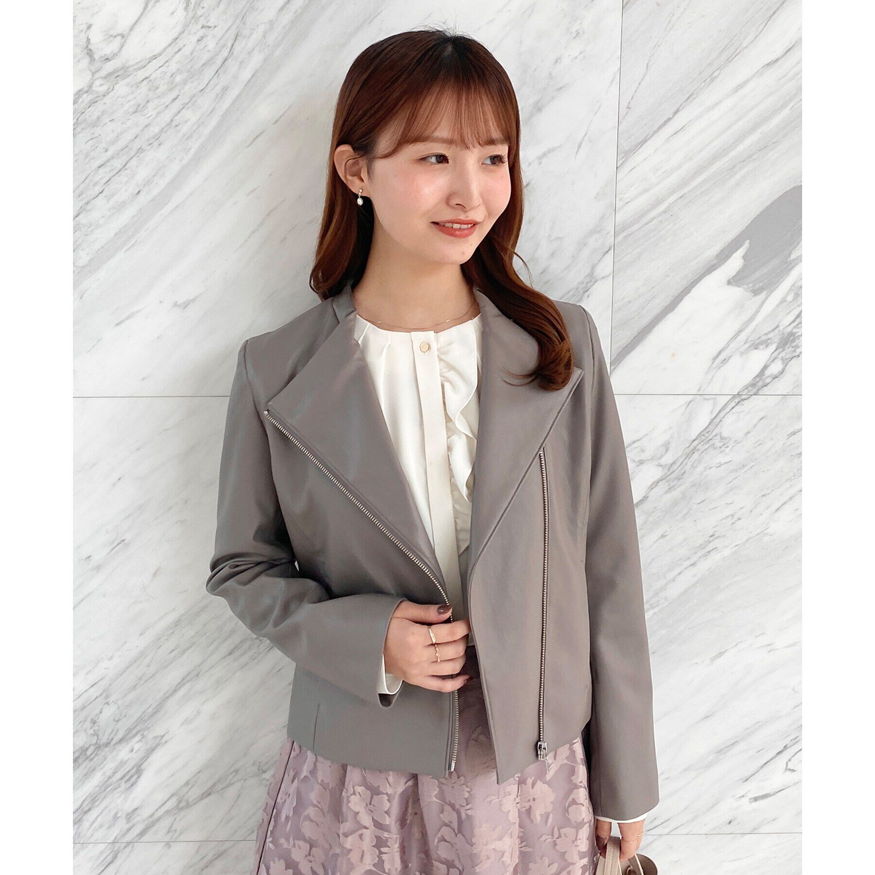 index「ストレッチライダースジャケット【洗える】」|ライダースジャケット|トープ(054)