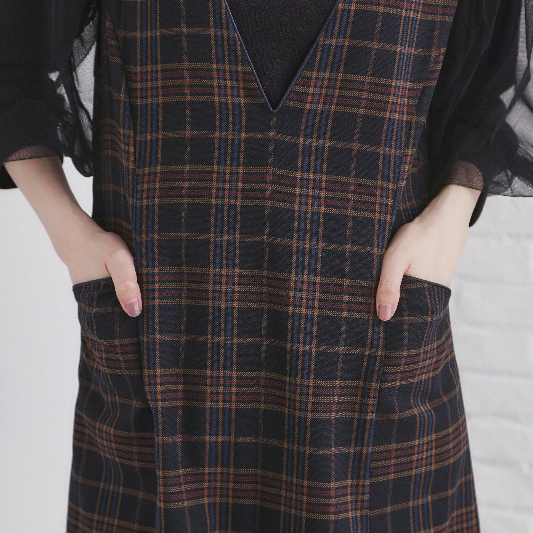 index「チェックジャンスカワンピース【洗濯機洗い可/イージーアイロン】」|ワンピース|