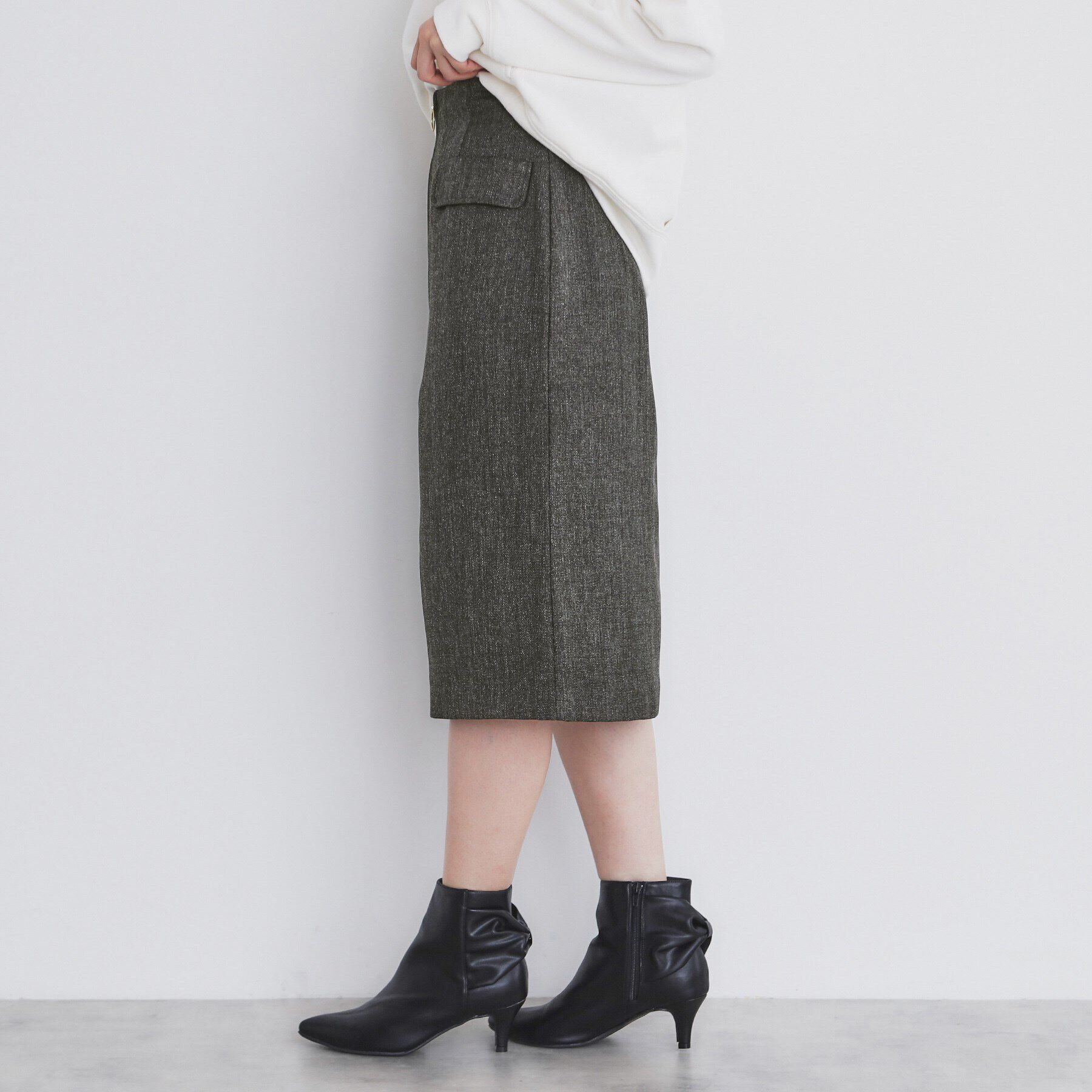 index「ツイード調ジップタイトスカート【洗濯機洗い可/防シワ】」|スカート|