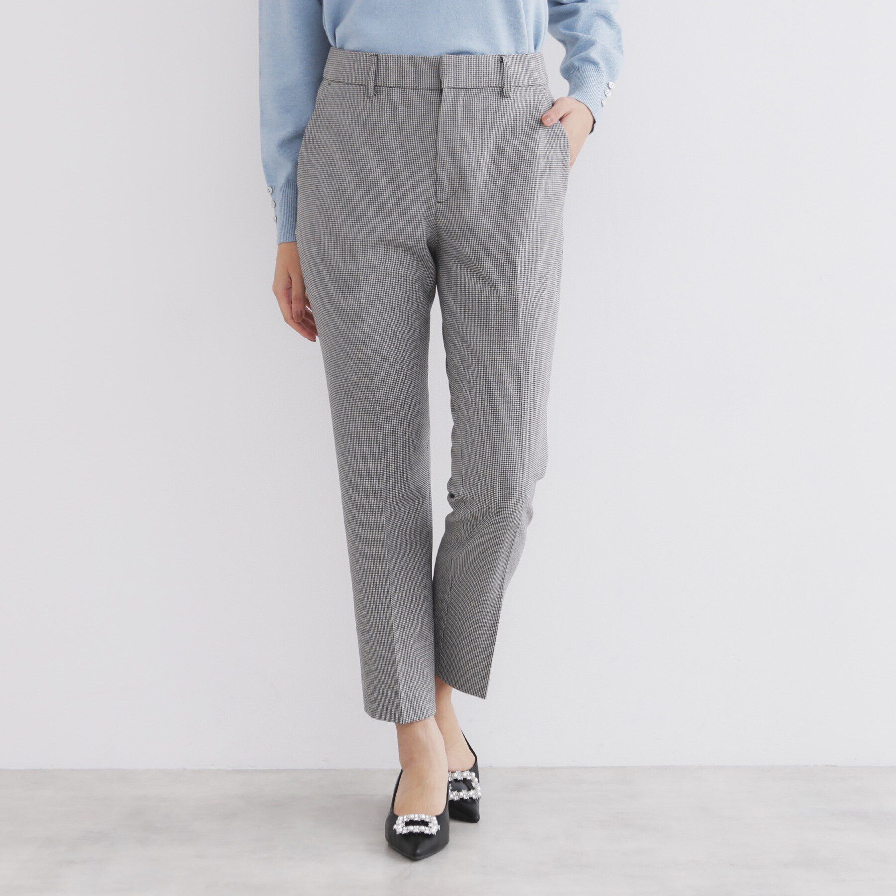 index「《XS-LLsize》裏起毛ストレッチテーパードパンツ【洗濯機洗い可/吸湿発熱/防シワ】」|その他|ブラック(219)