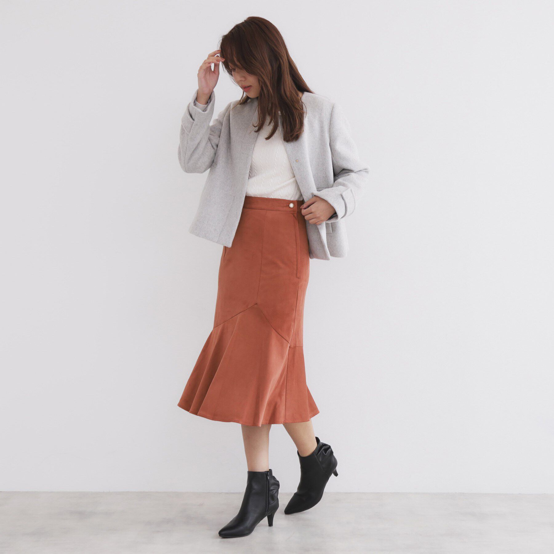 index「《S-LLsize》フェイクスウェードフレアスカート【洗濯機洗い可】」|スカート|