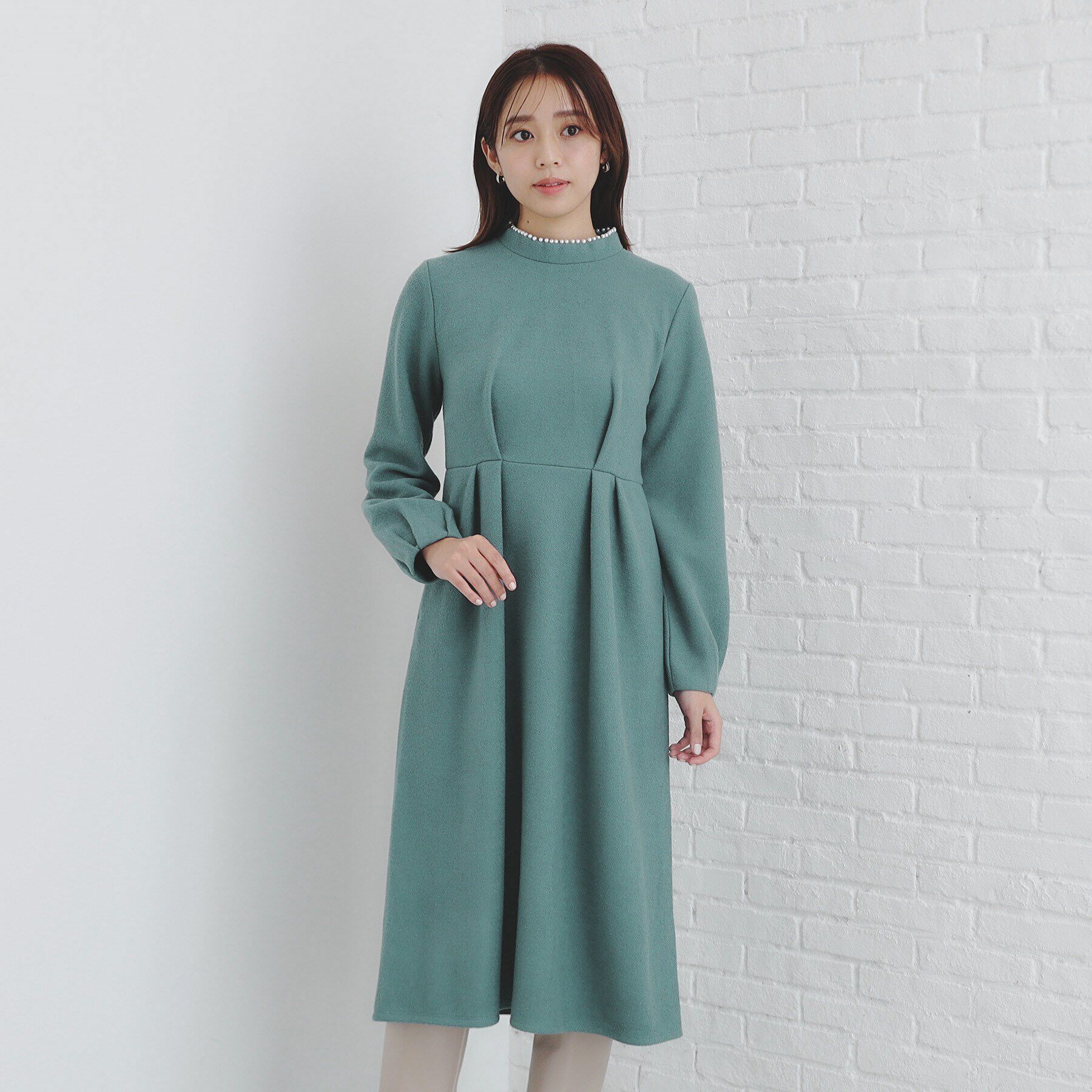 index「《S-LLsize》起毛ツイード調ジャージワンピース【洗濯機洗い可】」|ワンピース|