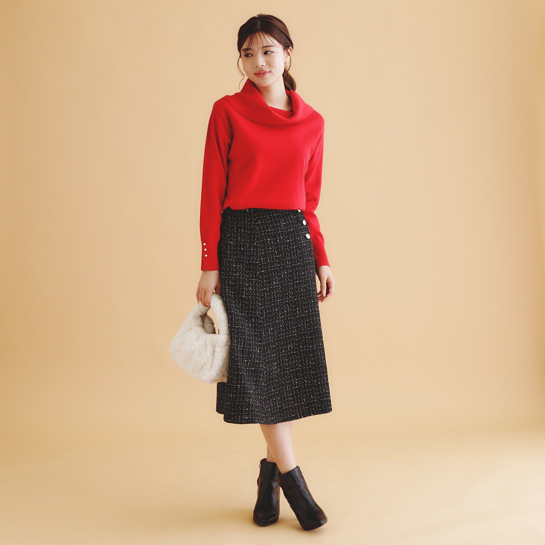 index「ラメツイードマーメイドフレアスカート【洗濯機洗い可/イージーアイロン/防シワ】」|スカート|