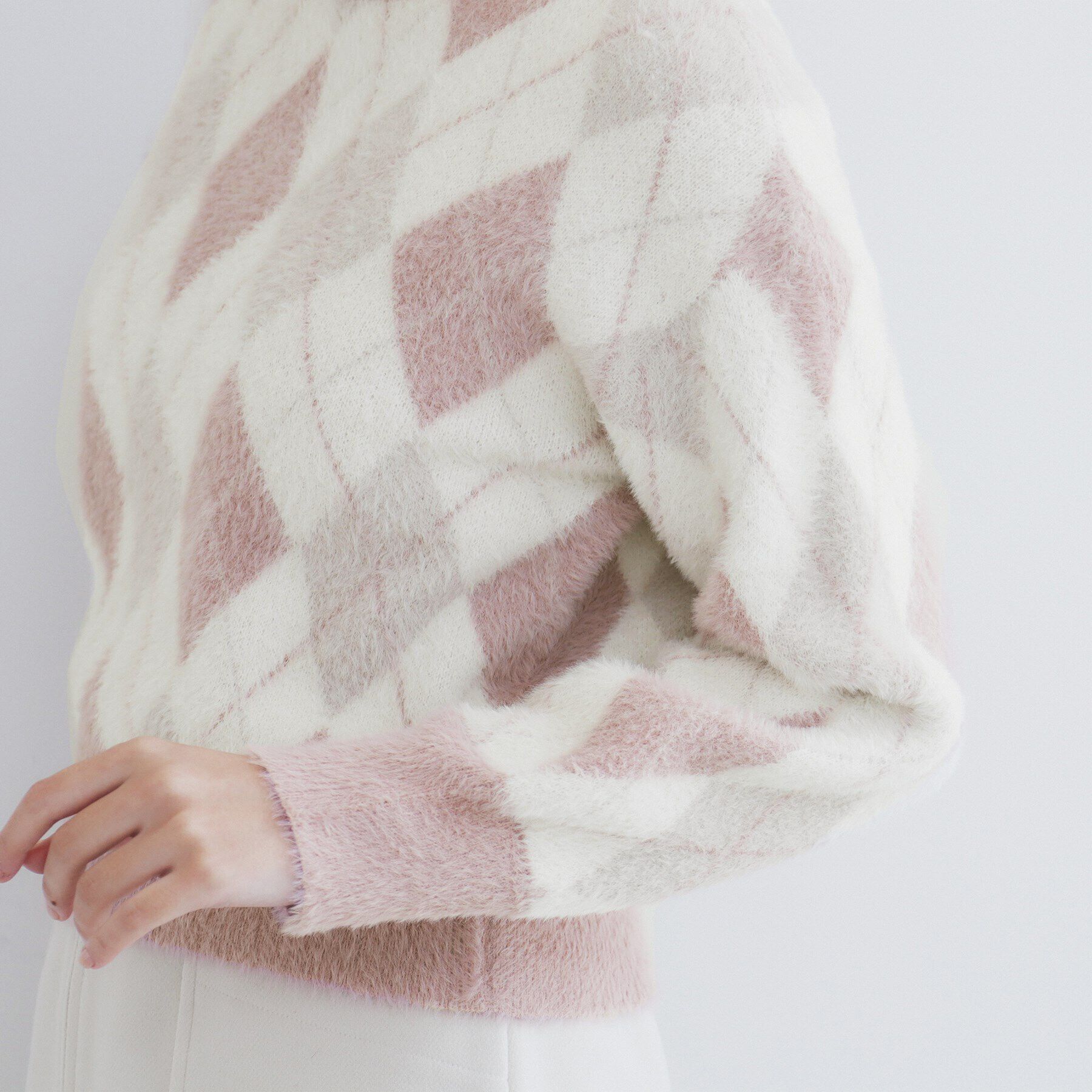 index「アーガイルチェックフェザーニット【洗濯機洗い可】」|ニット・セーター|