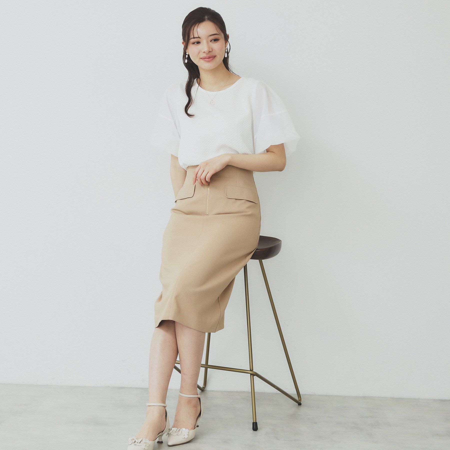 index「ジップタイトスカート【洗濯機洗い可/イージーアイロン】」|スカート|