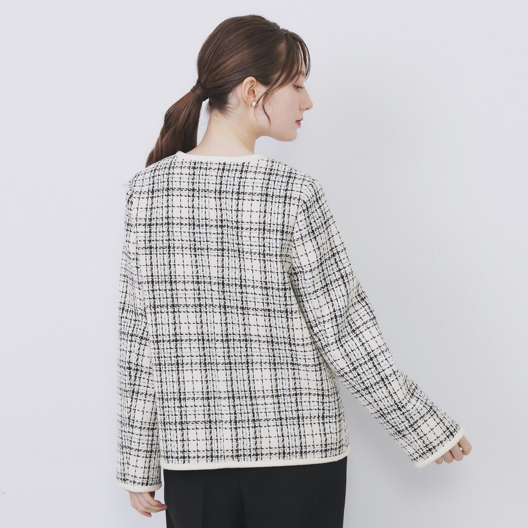 チェックツイードジャケットコート/セットアップ対応【洗える】（index