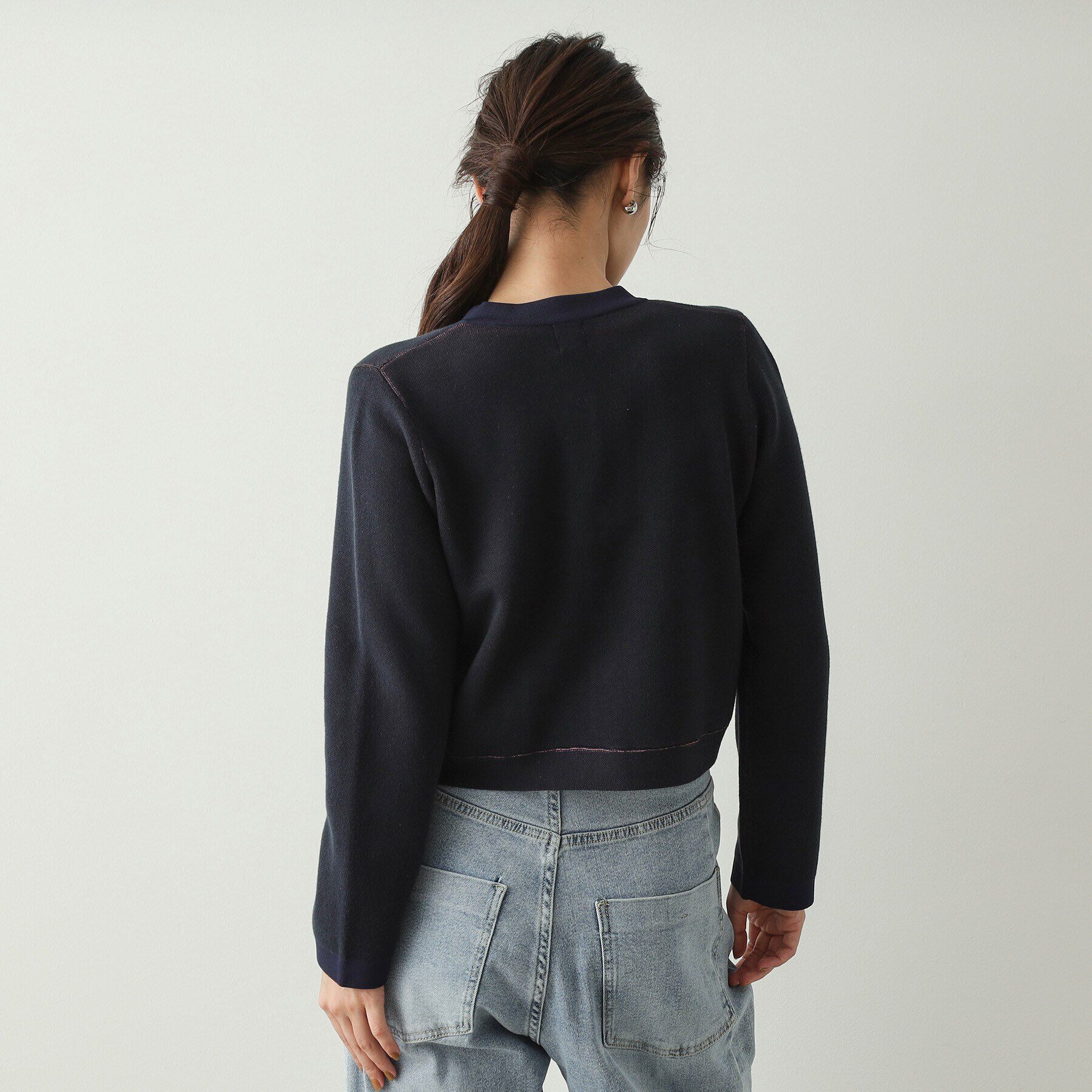 OPAQUE.CLIP「パール調ボタン配色ニットカーディガン【洗濯機洗い可】」|カーディガン|