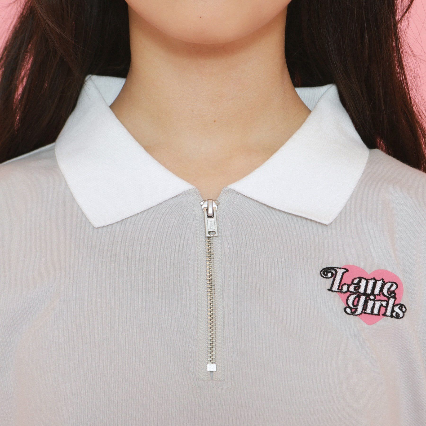 PINK-latte「ポロ衿ハーフジップTシャツ」|Tシャツ・カットソー|