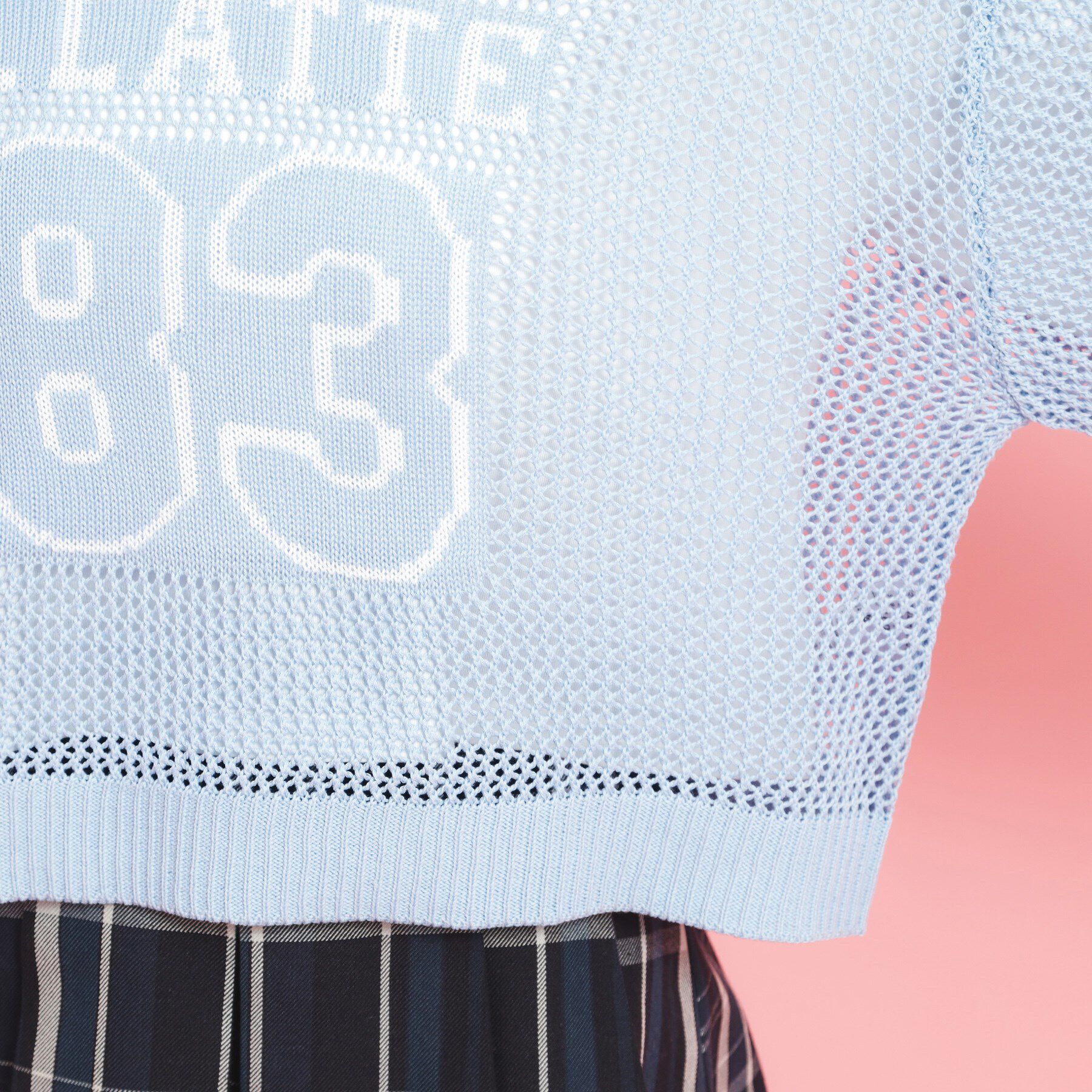 PINK-latte「【セットアイテム】ナンバリングメッシュ＋ロンT」|ニット・セーター|