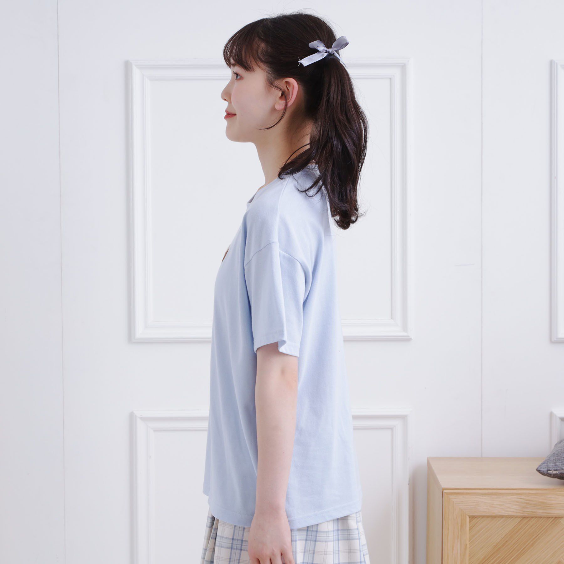 PINK-latte「接触冷感 ワンちゃんサガラTシャツ」|Tシャツ・カットソー|