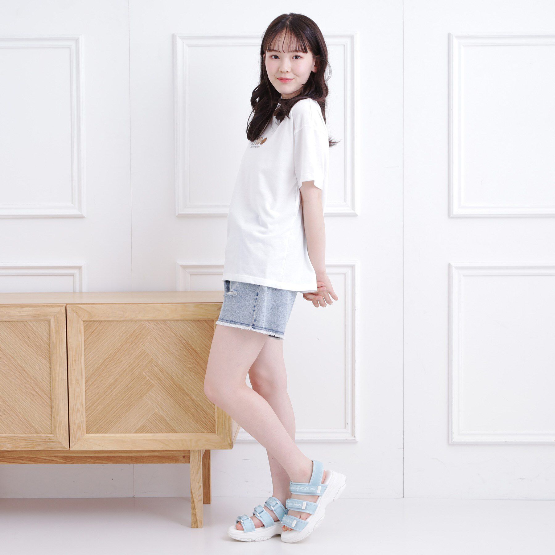 PINK-latte「接触冷感 ワンちゃんサガラTシャツ」|Tシャツ・カットソー|