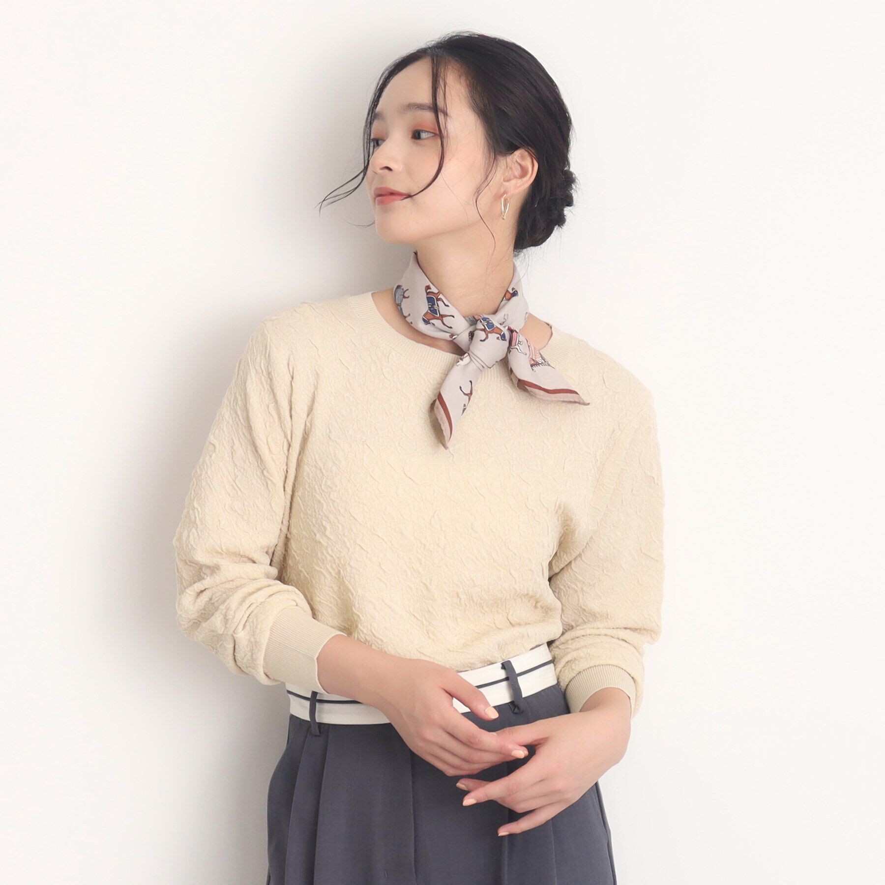 THE SHOP TK「【毛玉になりにくい/洗える】ふくれジャガードニット」|ニット・セーター|アイボリー(004)