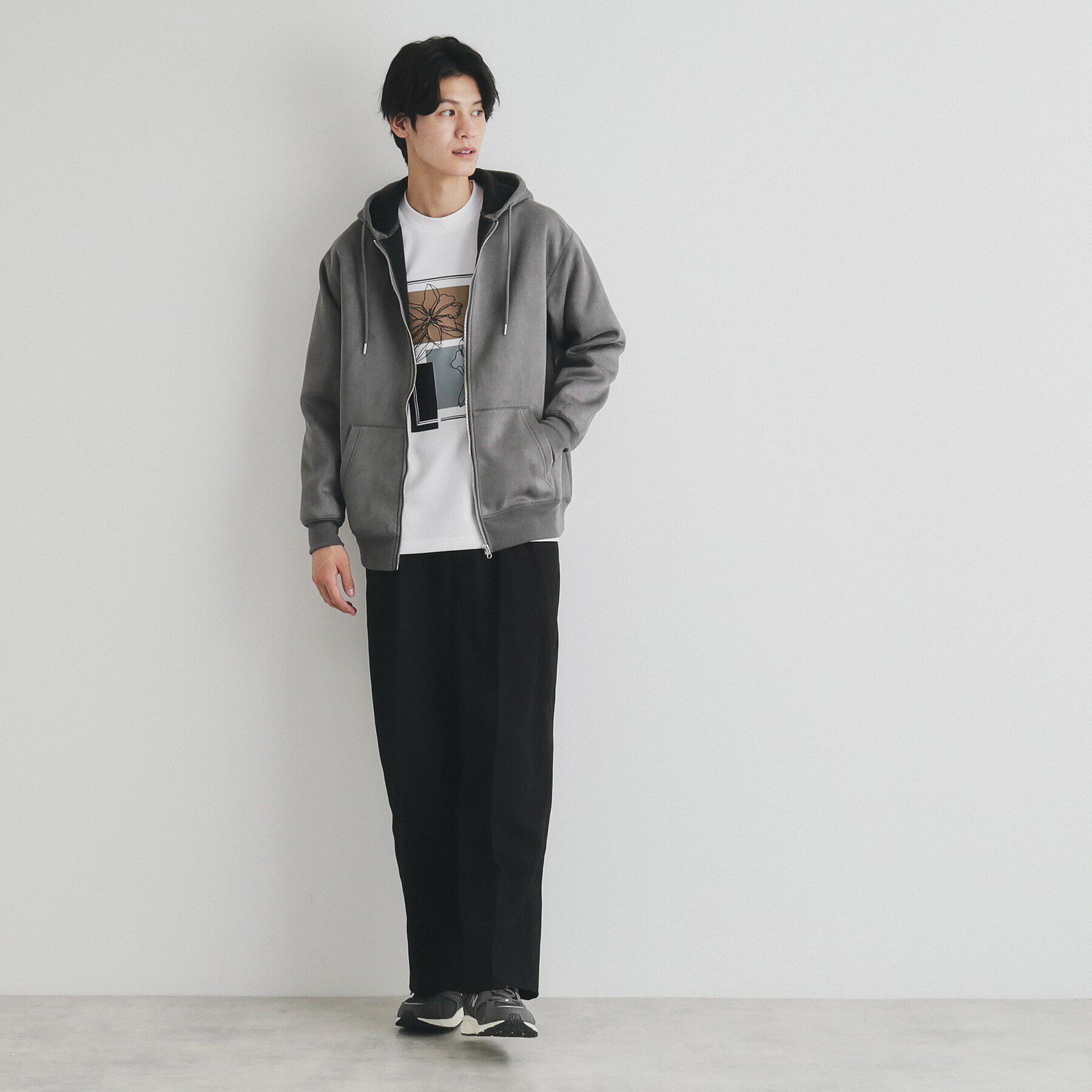 THE SHOP TK「スウェードライクダンボールジップパーカー」|パーカー|